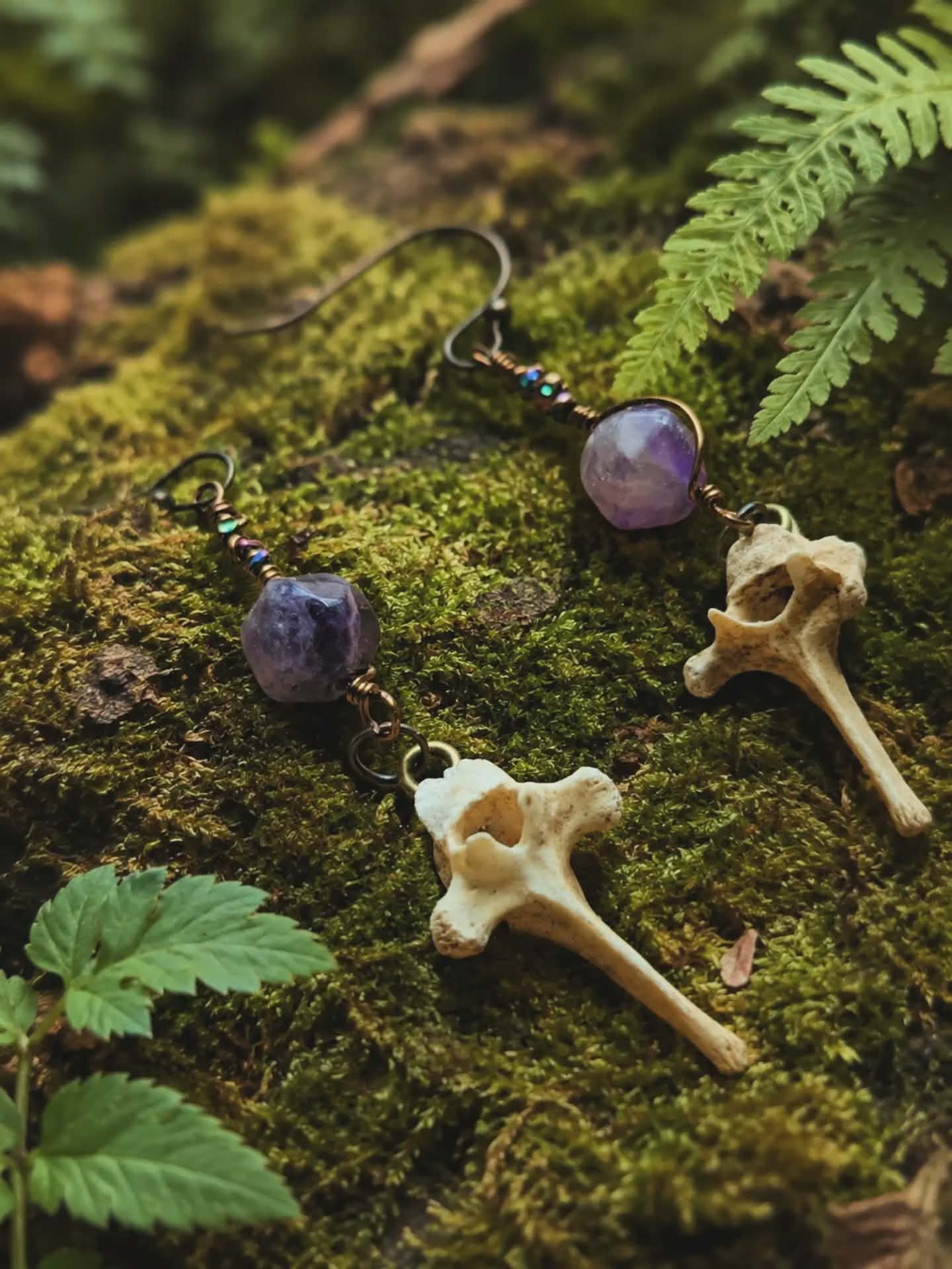 Vertebrae, Crystal & Copper Earrings #3