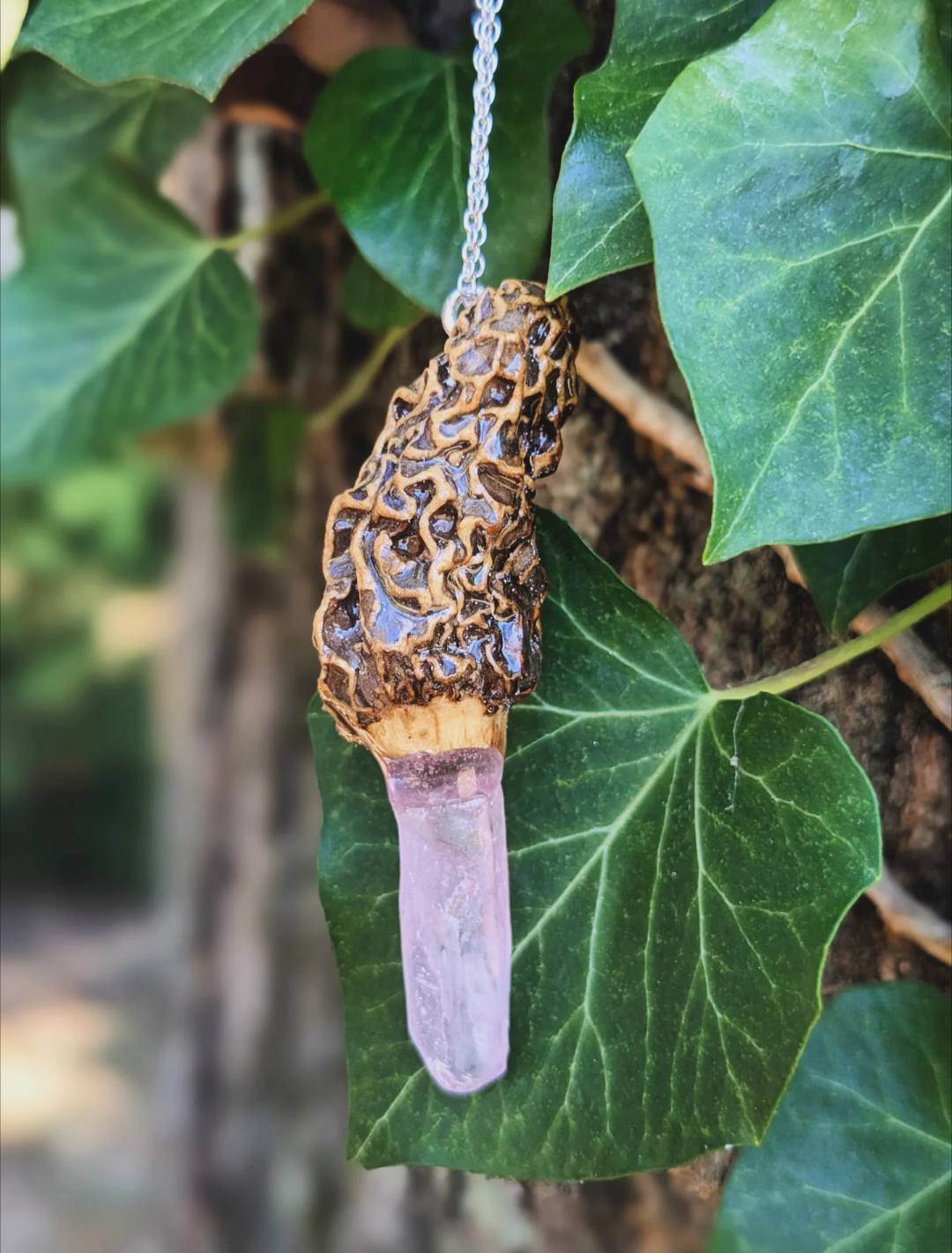 Morel Mushroom Pendant