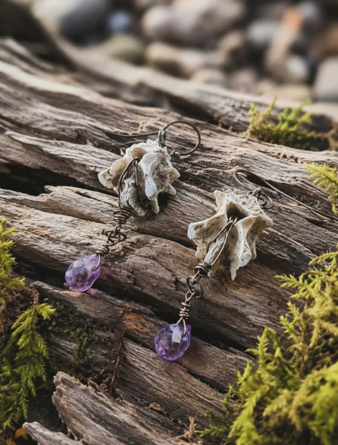 Vertebrae, Crystal & Copper Earrings #9