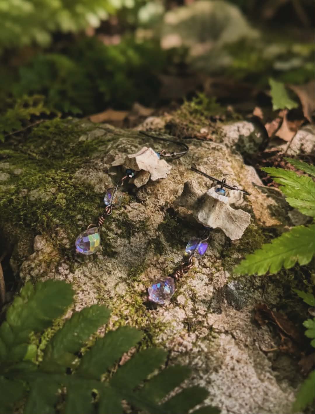 Vertebrae, Crystal & Copper Earrings #5