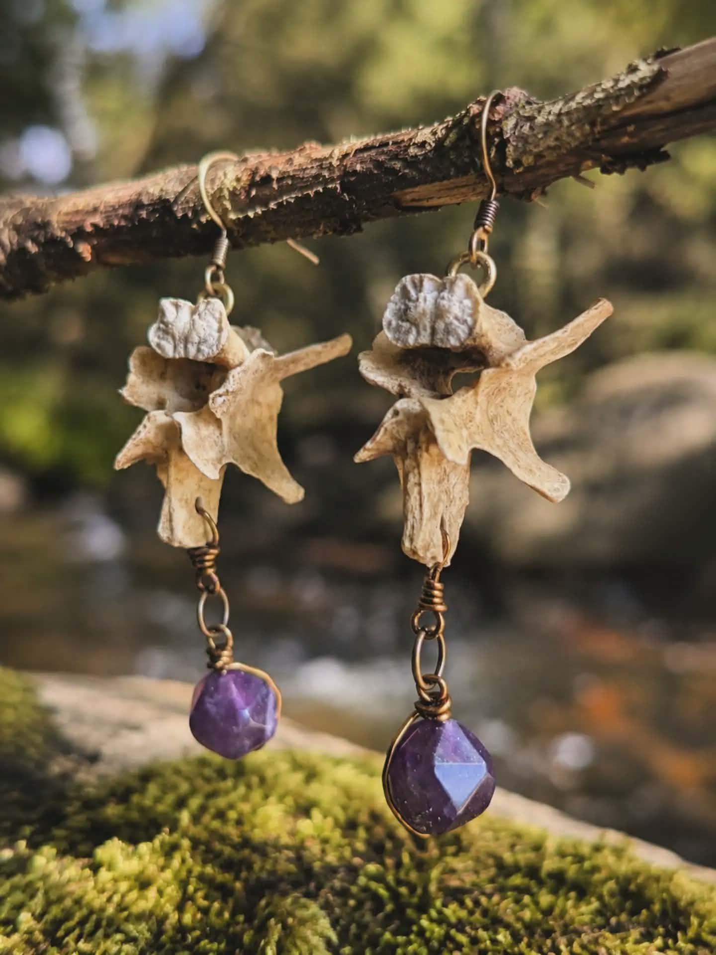 Vertebrae, Crystal & Copper Earrings #4