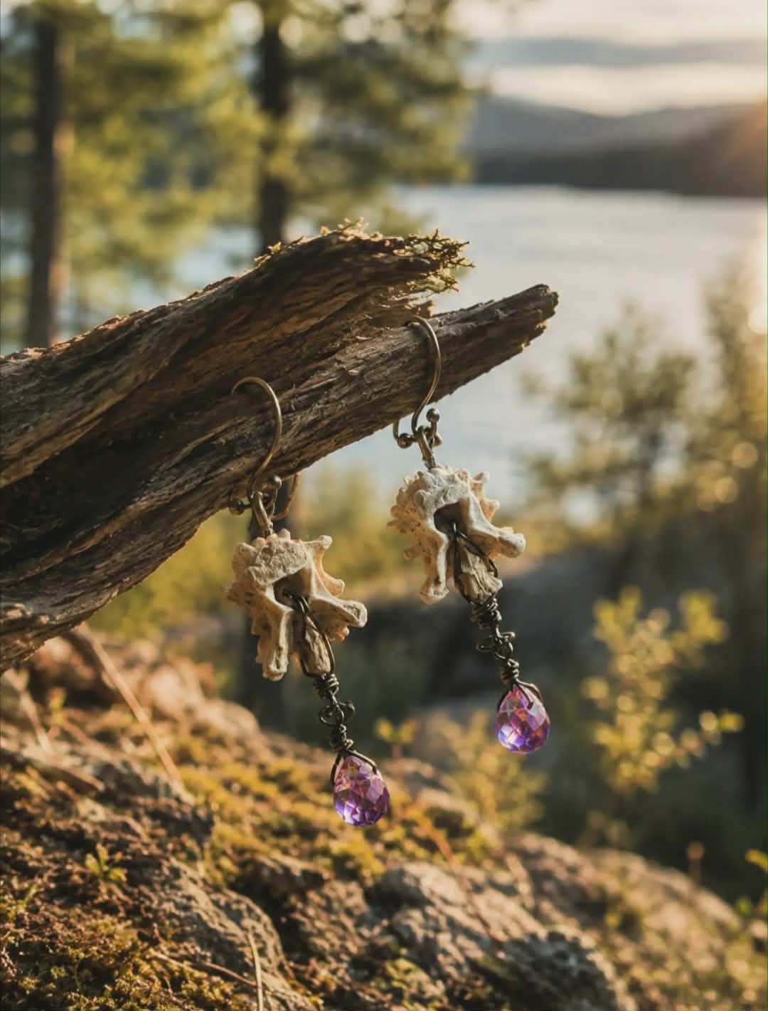 Vertebrae, Crystal & Copper Earrings #9