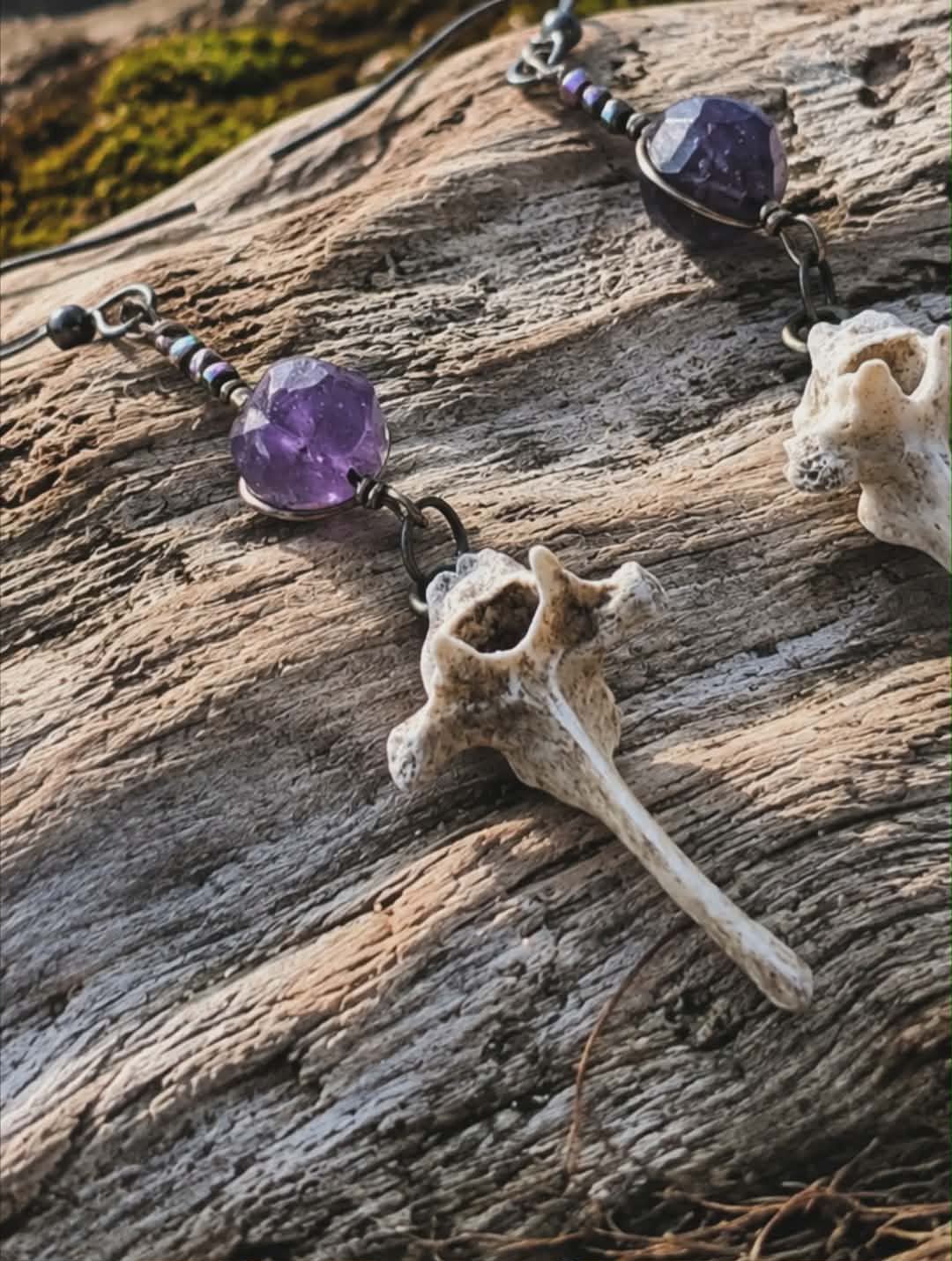 Vertebrae, Crystal & Copper Earrings #3