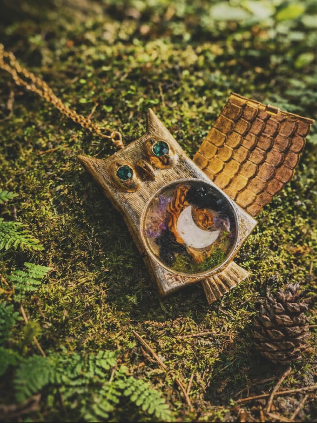 Moon Owl Locket