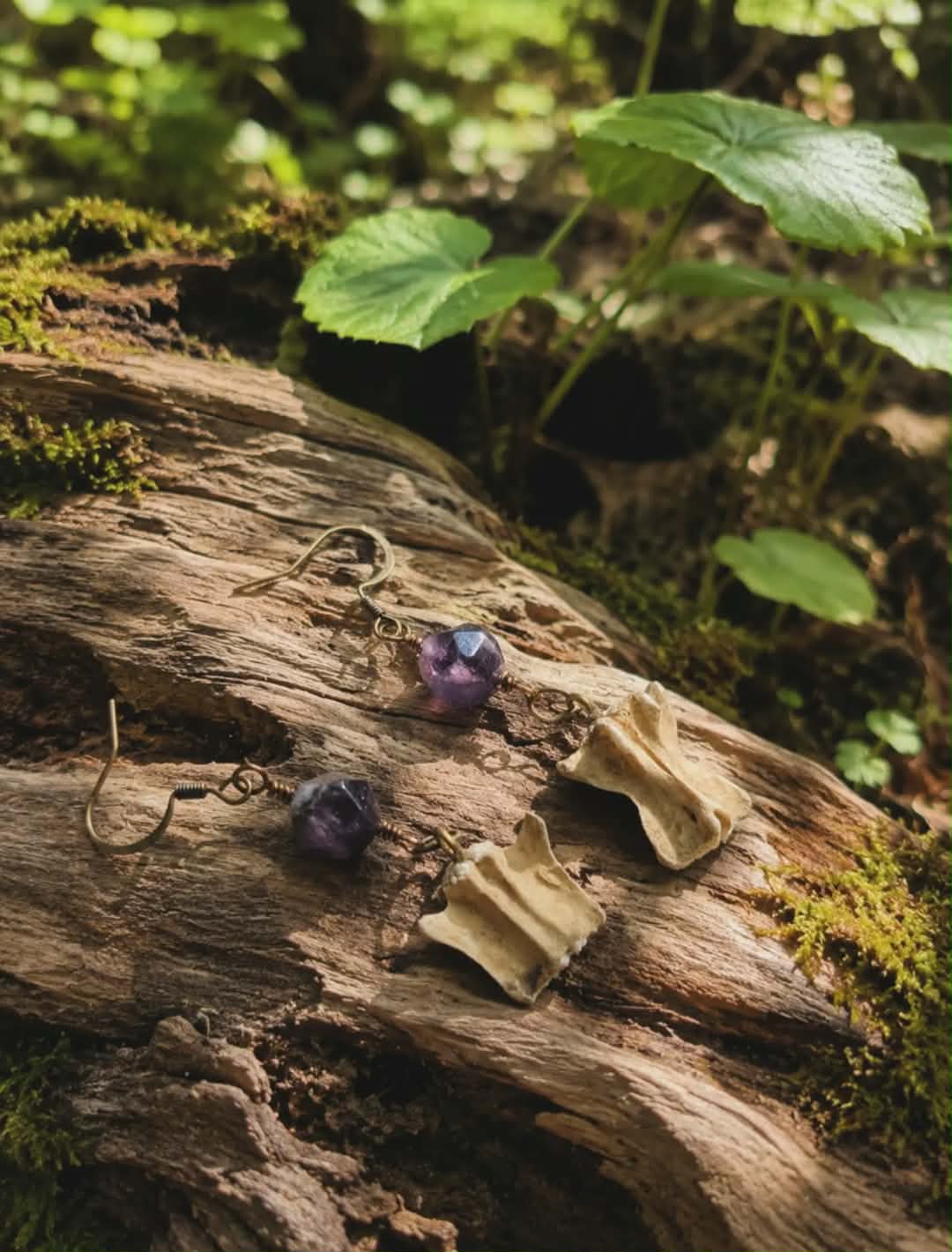 Vertebrae, Crystal & Copper Earrings #2