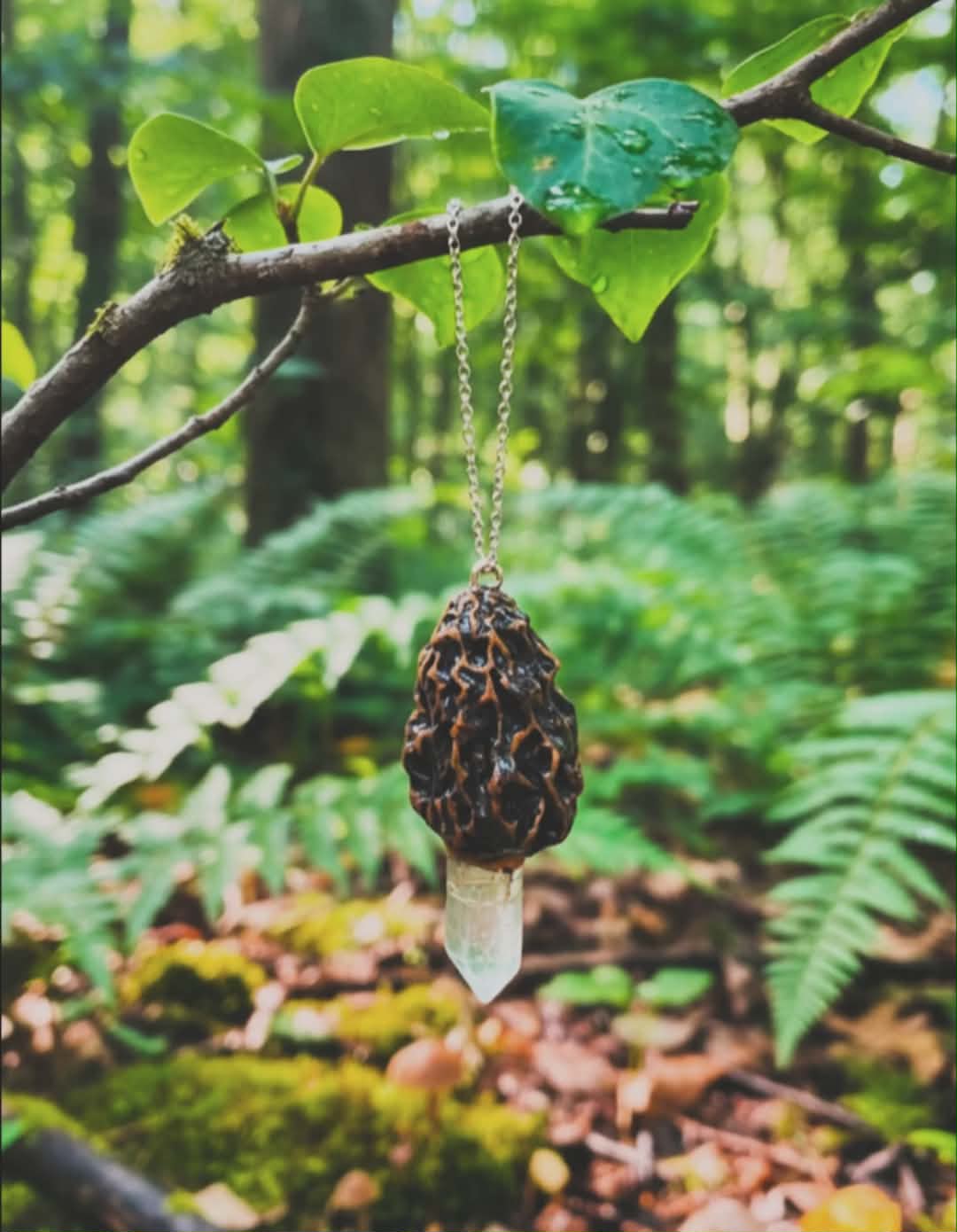Morel Mushroom Pendant