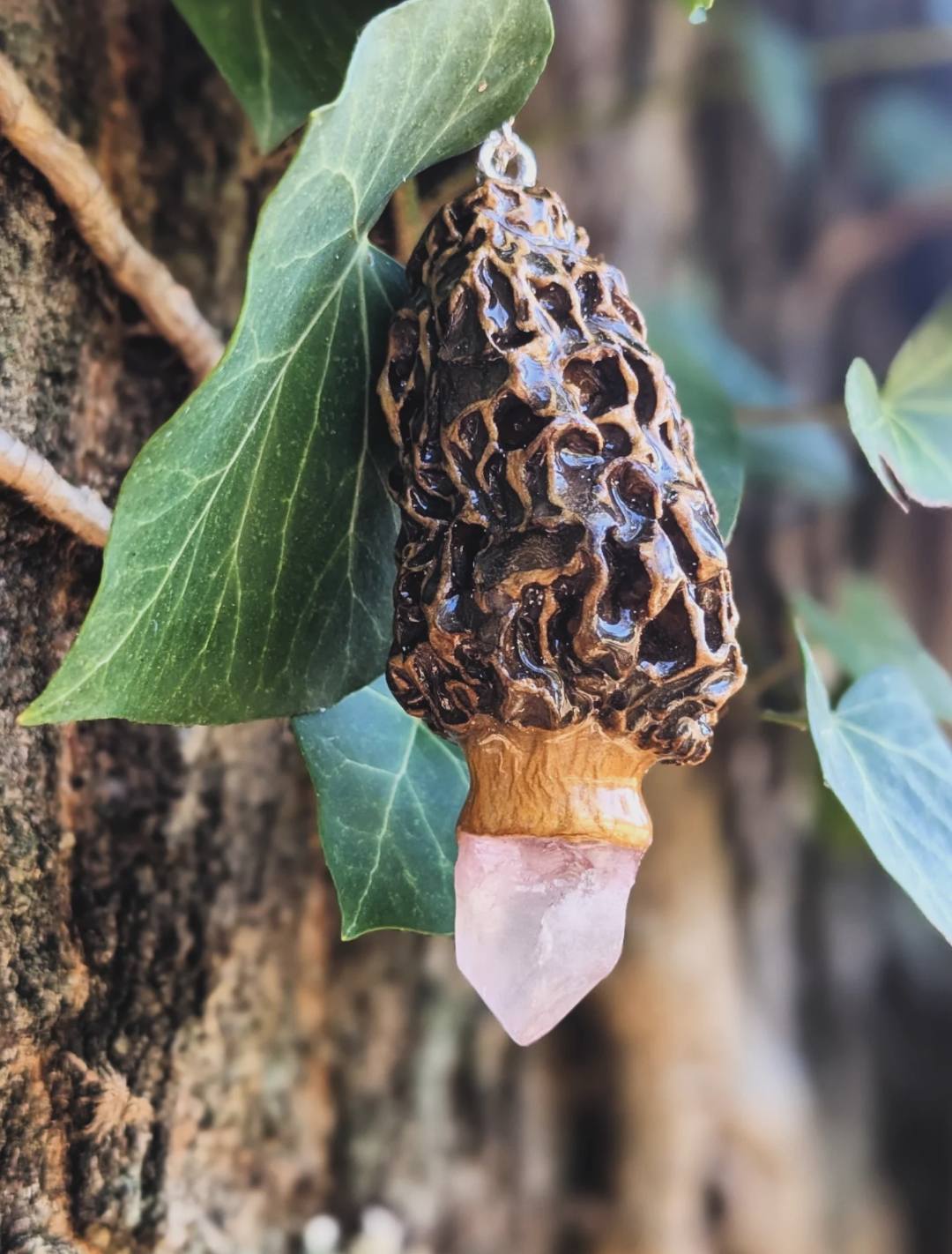 Morel Mushroom Pendant