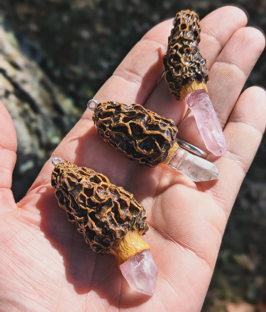 Morel Mushroom Pendant