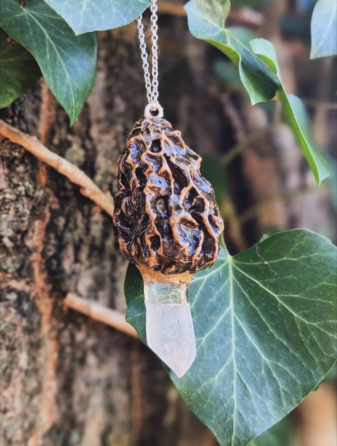 Morel Mushroom Pendant