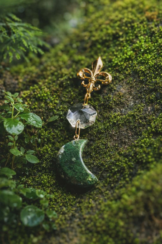 Mossy Moon Brooch