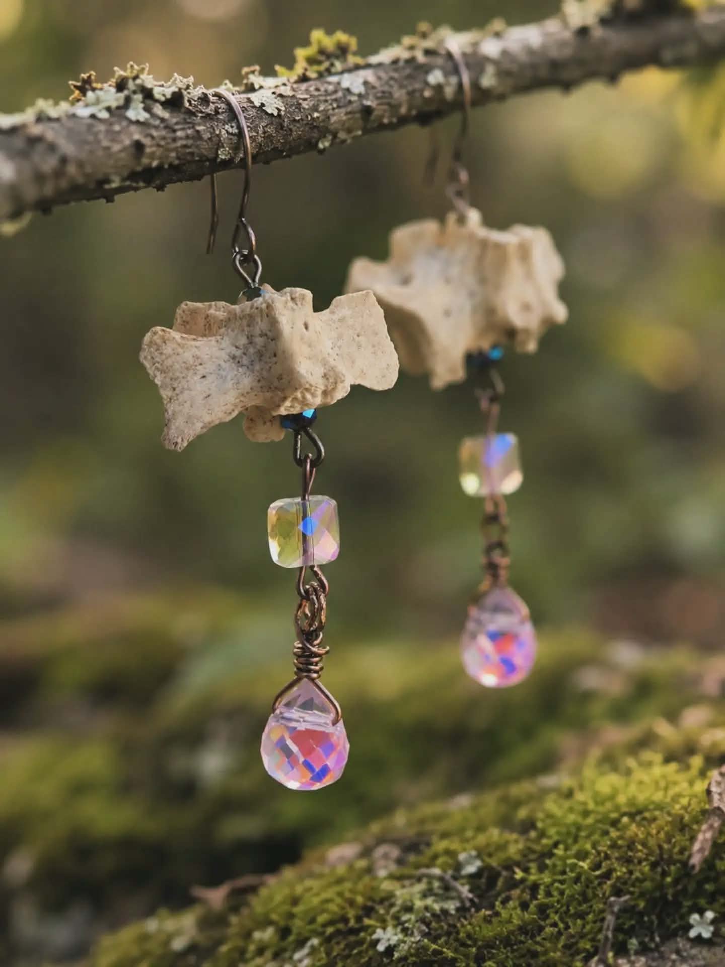 Vertebrae, Crystal & Copper Earrings #5