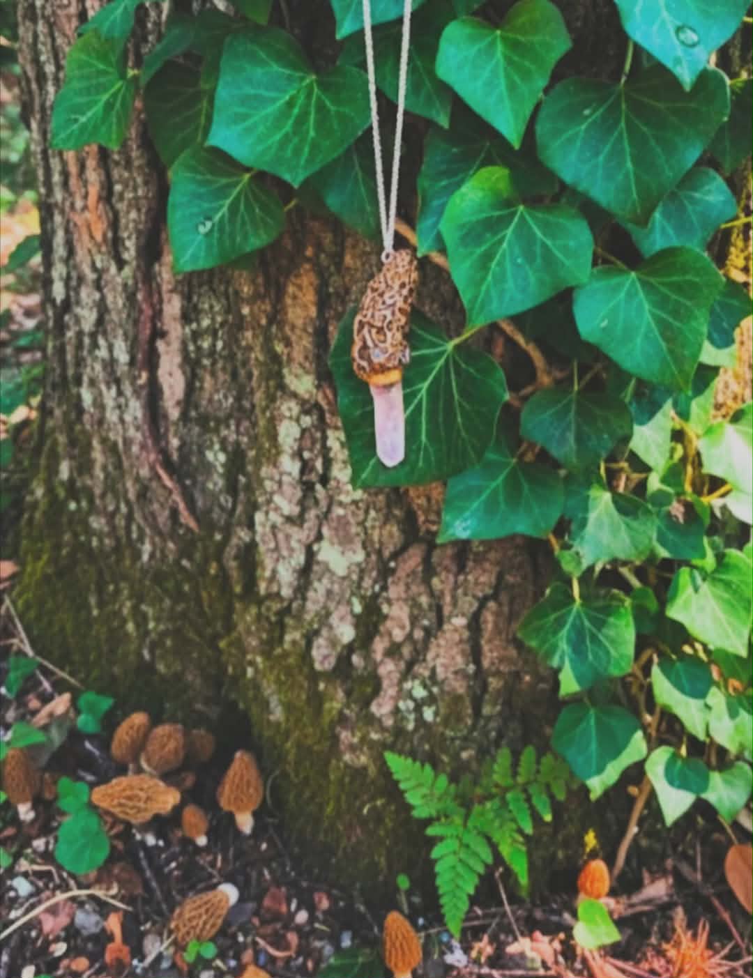 Morel Mushroom Pendant