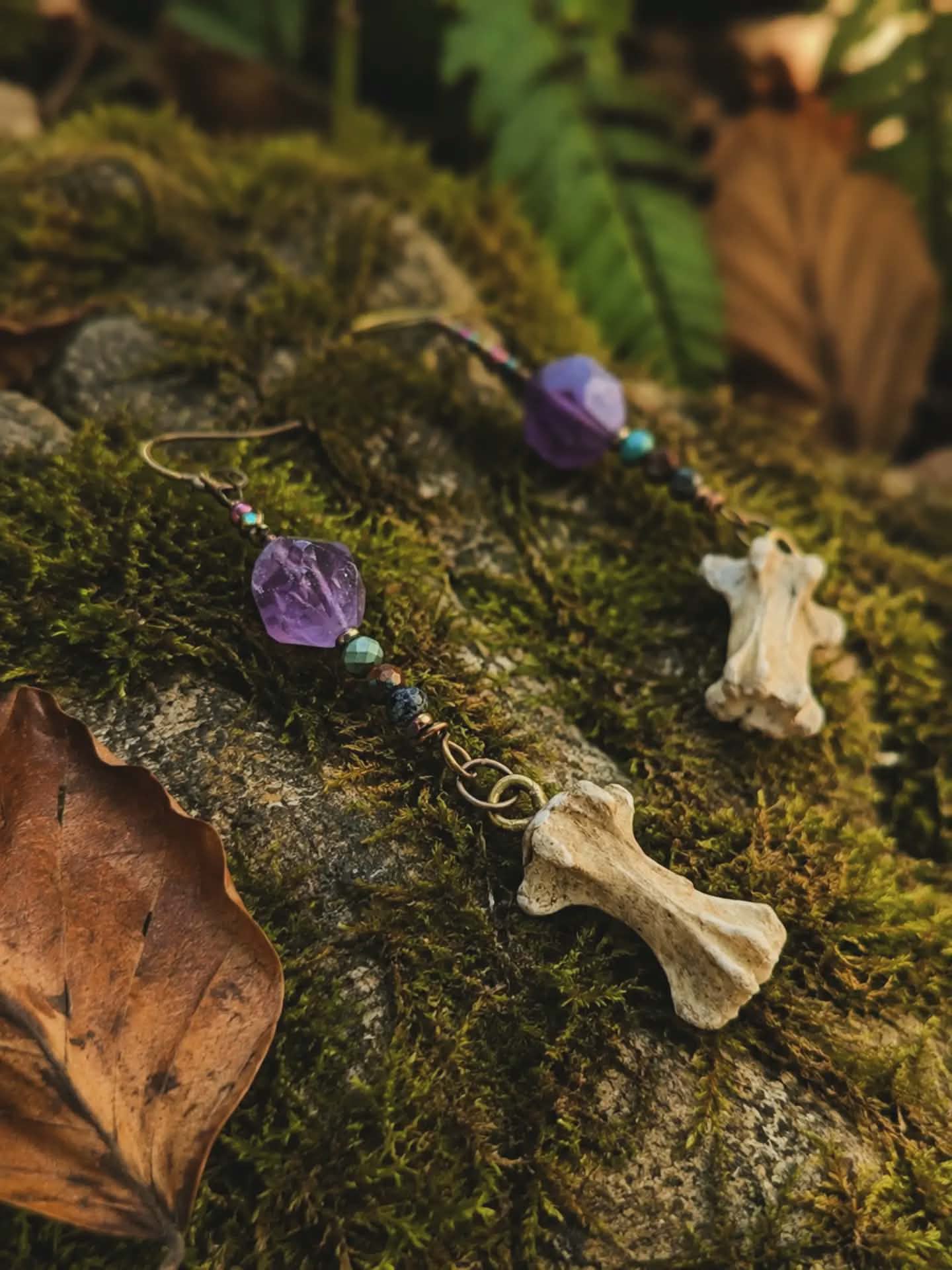 Vertebrae, Crystal & Copper Earrings #6