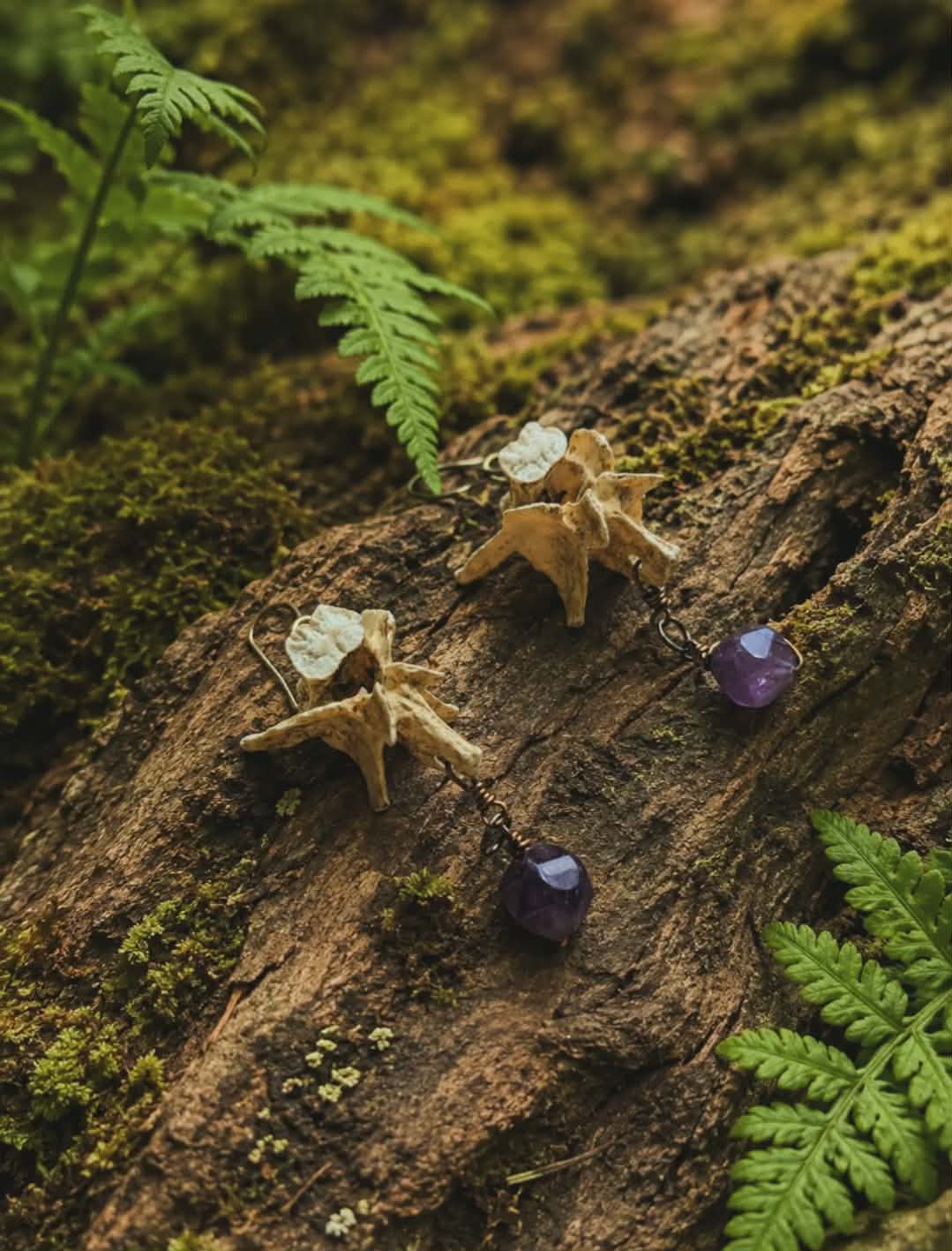 Vertebrae, Crystal & Copper Earrings #4
