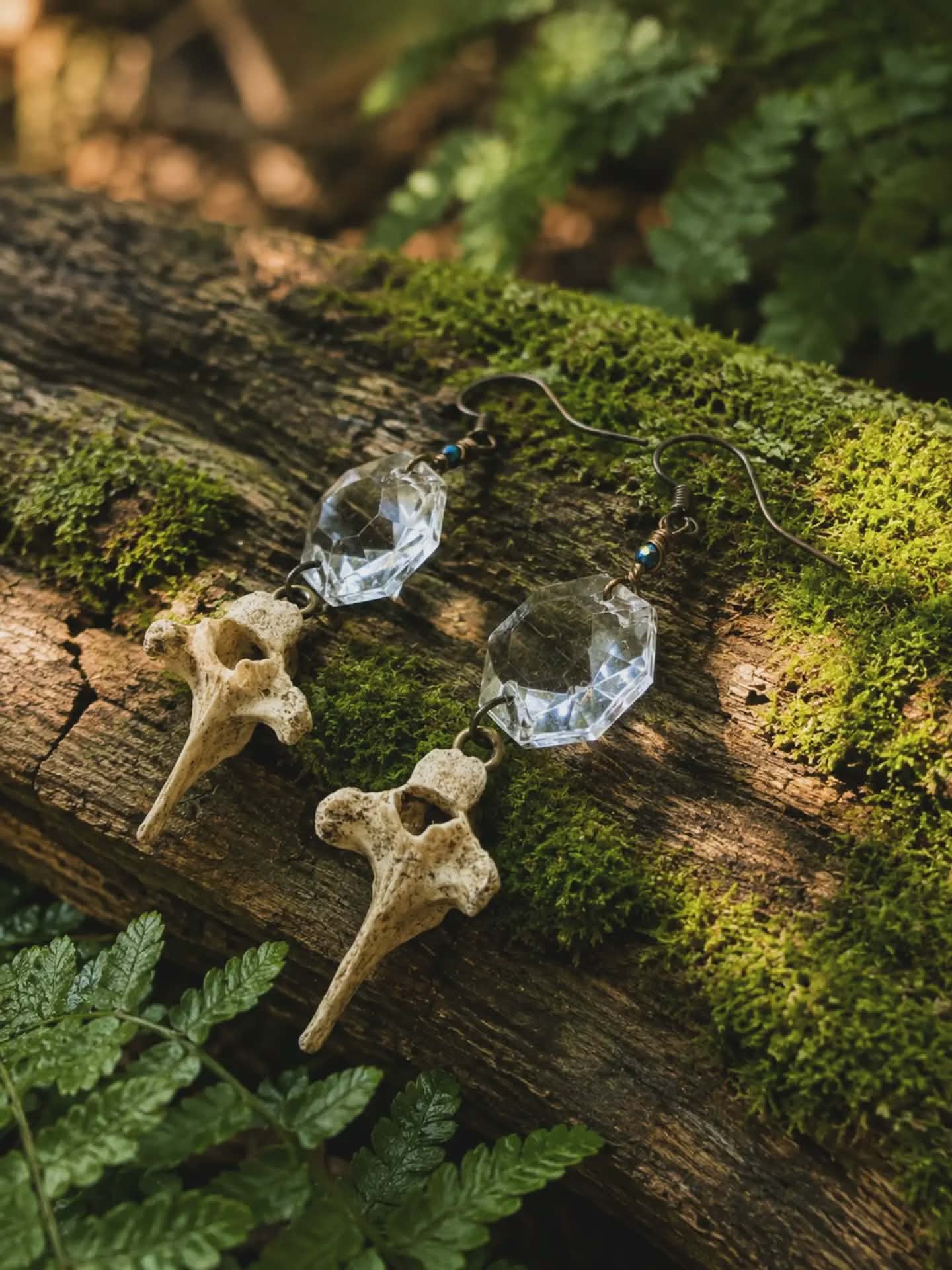 Vertebrae, Crystal & Copper Earrings #7