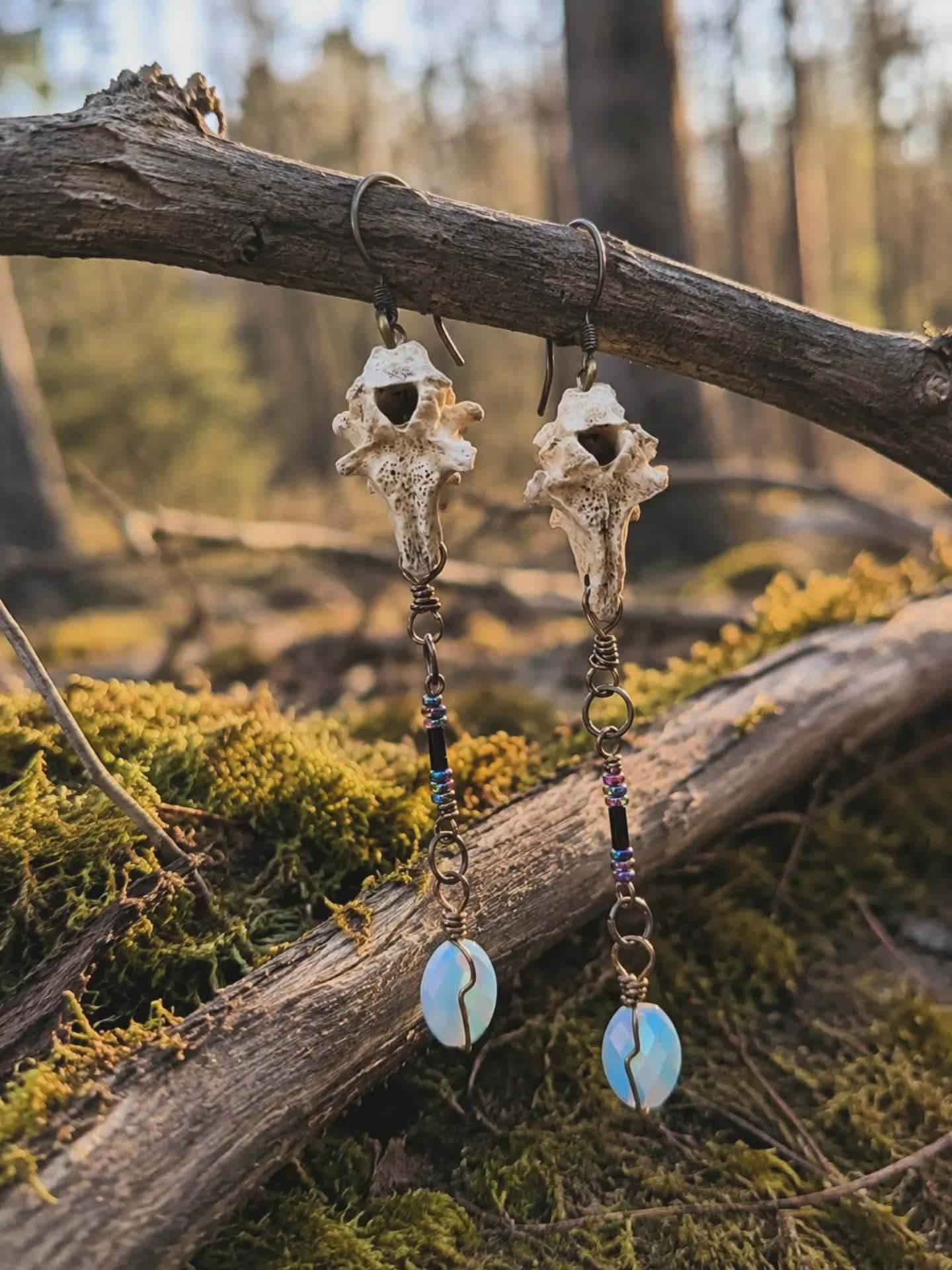 Vertebrae, Crystal & Copper Earrings #8